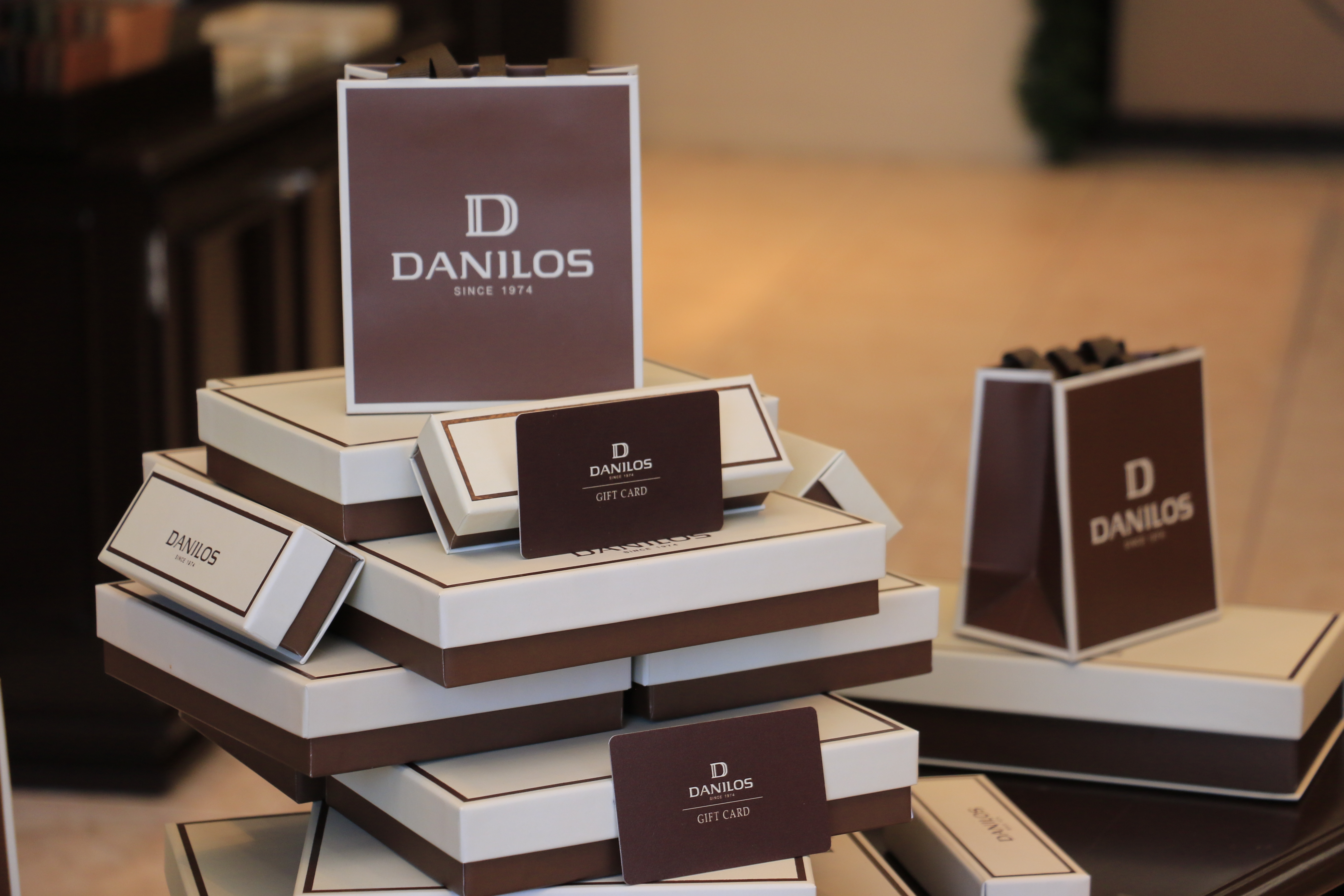 Gold foil detail on Danilos leather